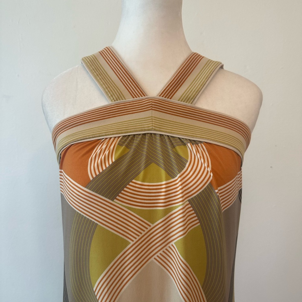 Bcbg Abstract Mod Geometric Pattern Halter Dress - image 2